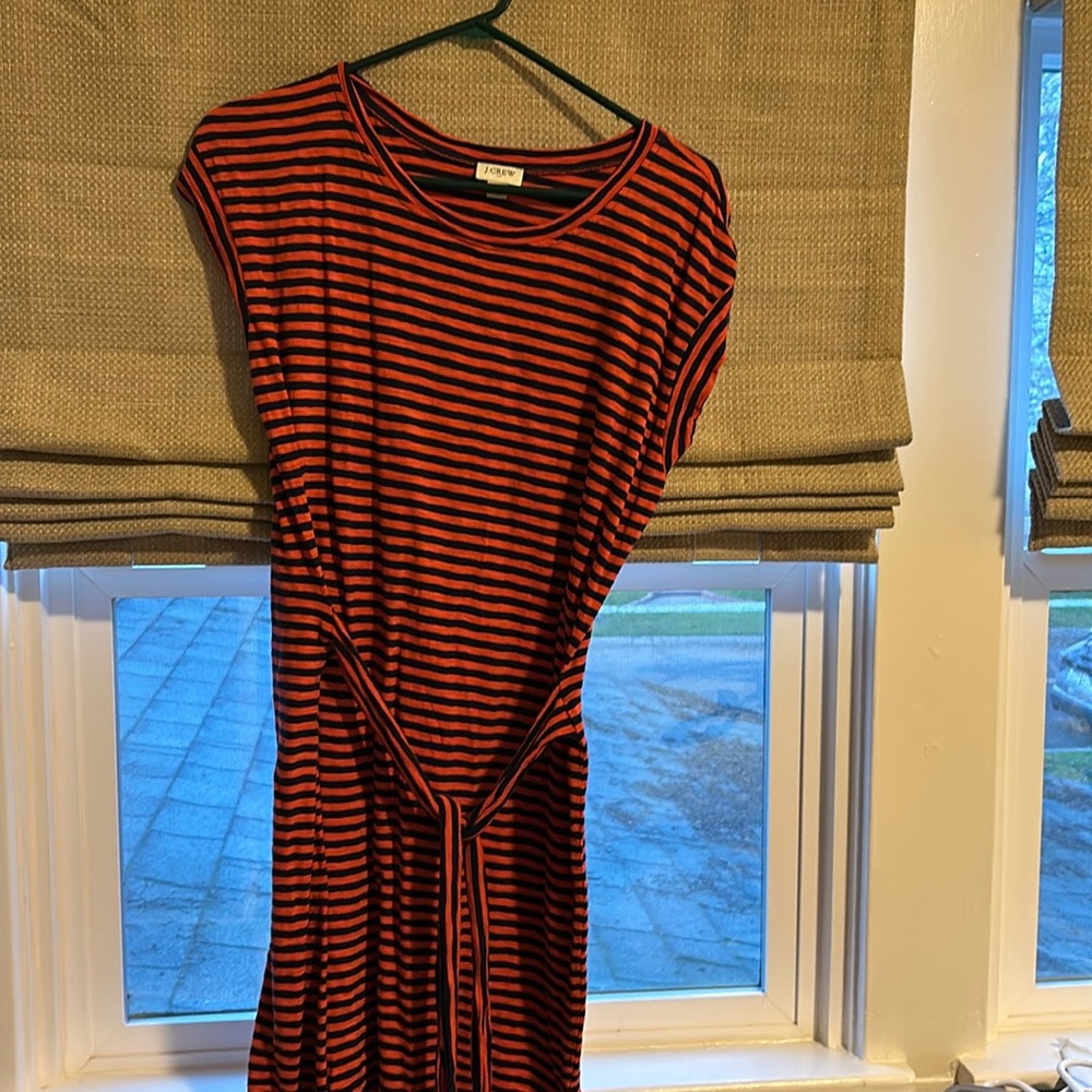 J. Crew striped dress.